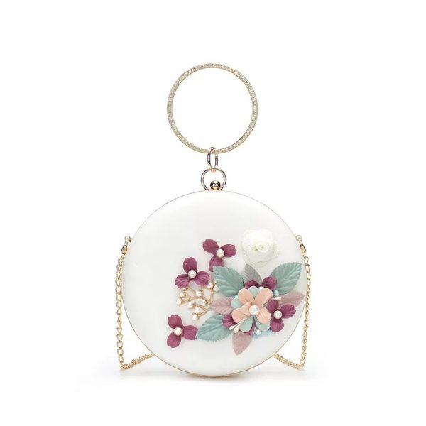 shell bag,fashion formal dress portable crossbody three-dimensional flowers shoulder bag,women handbag,bag for dinner - Image 2