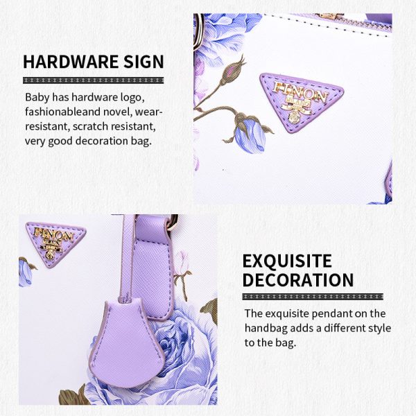 Shell handbag. National Style. Blue and white porcelain. One shoulder. Handheld. Straddle. Retro. - Image 2