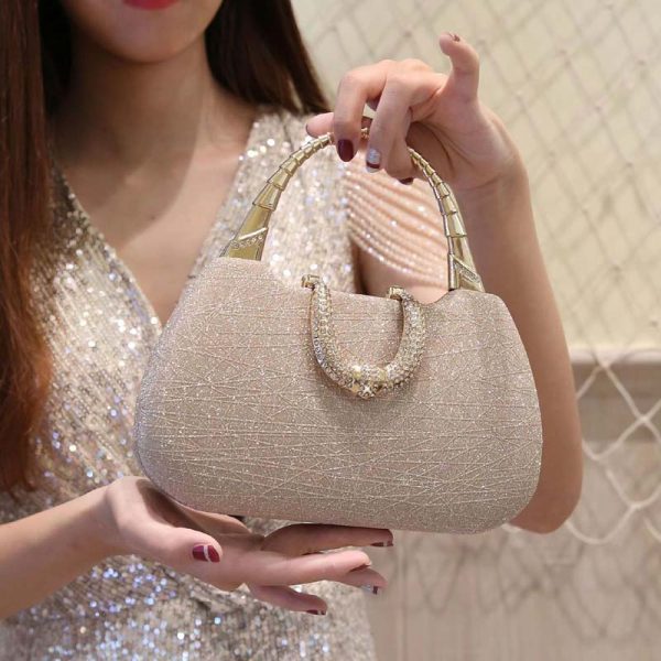 Clutch,Fine flicker,Small Square Bag,Evening Bags,Evening Clutch,Chain Purse,Evening Wear Matchingbag,Bag for dinner party - Image 3