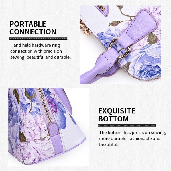 Shell handbag. National Style. Blue and white porcelain. One shoulder. Handheld. Straddle. Retro. - Image 3