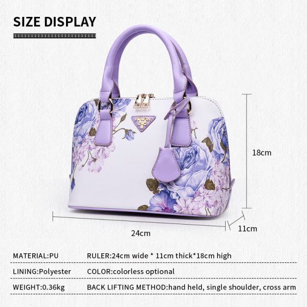 Shell handbag. National Style. Blue and white porcelain. One shoulder. Handheld. Straddle. Retro. - Image 6