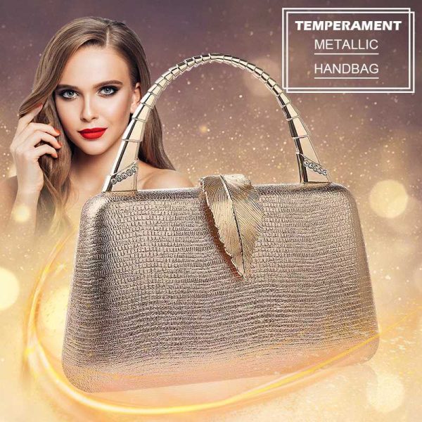 Exquisite Metallic Clutch Bag – Fashionable Handbag for Dinner Parties & Special Events