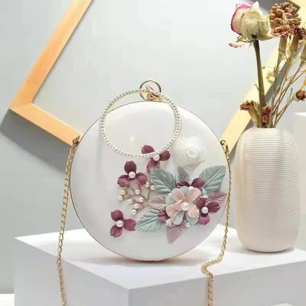 shell bag,fashion formal dress portable crossbody three-dimensional flowers shoulder bag,women handbag,bag for dinner