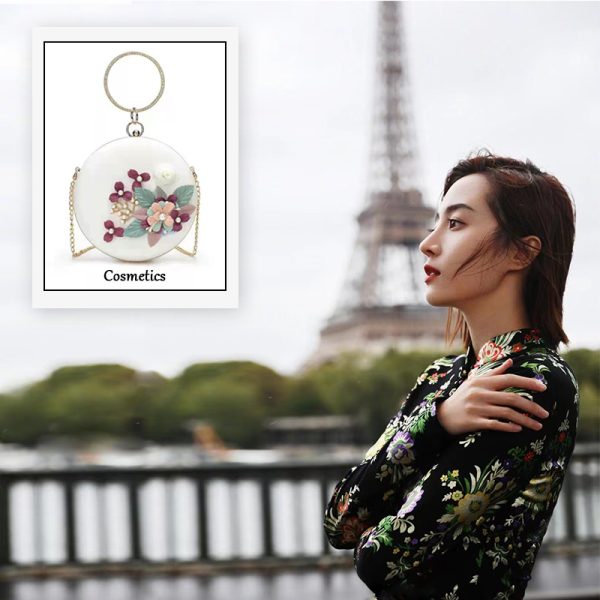 shell bag,fashion formal dress portable crossbody three-dimensional flowers shoulder bag,women handbag,bag for dinner - Image 3