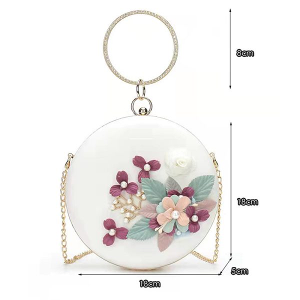 shell bag,fashion formal dress portable crossbody three-dimensional flowers shoulder bag,women handbag,bag for dinner - Image 5