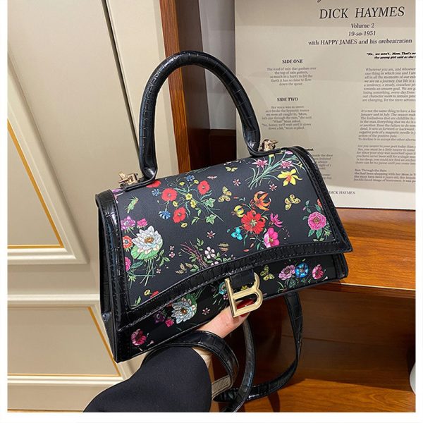 handbags,Retro Flower pattern square bag,messenger bag,Fashion Style Bag,Clutches,Shoulder bag - Image 6